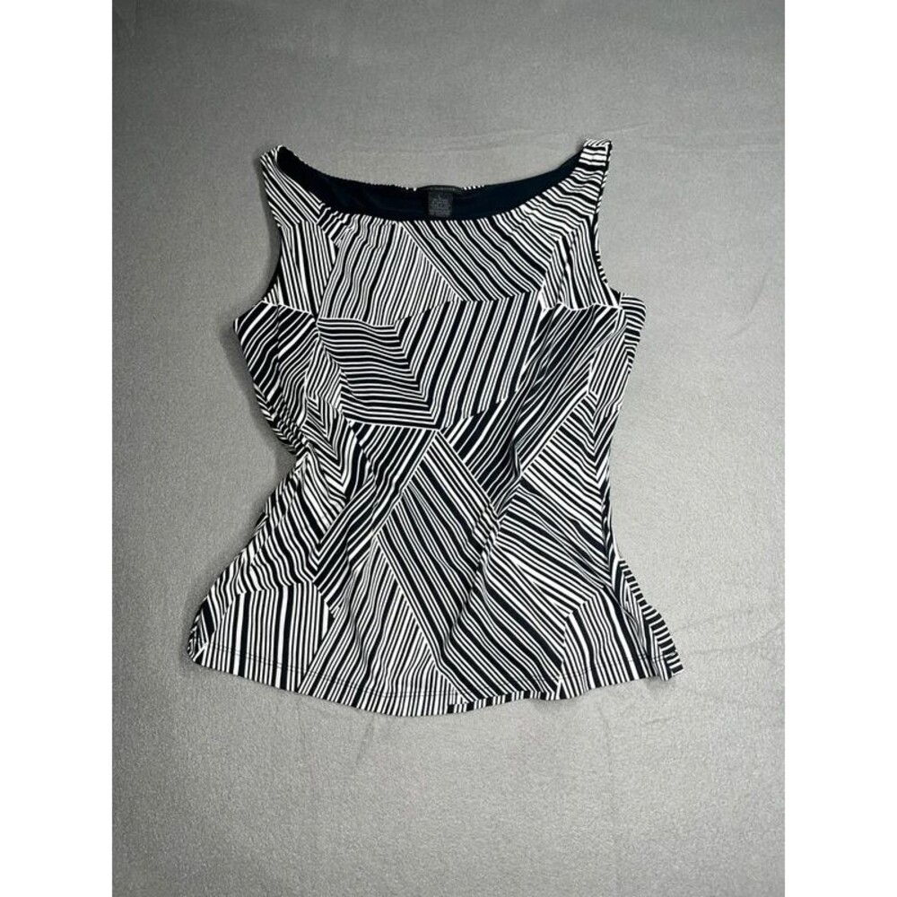 The Limited Woman's L Y2K geometric black white built in bra Tank Office attire